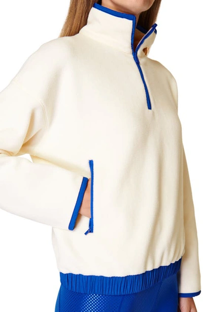 Shop Sweaty Betty Compass Half Zip Fleece Pullover In Studio White