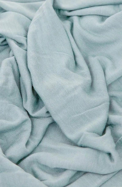 Little Unicorn Stretch Knit Hat & Swaddle Set In Blue