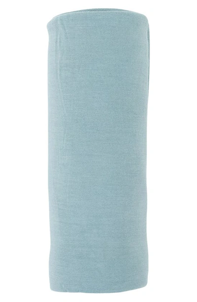 Little Unicorn Stretch Knit Hat & Swaddle Set In Blue