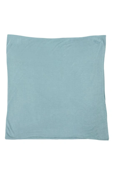 Little Unicorn Stretch Knit Hat & Swaddle Set In Blue