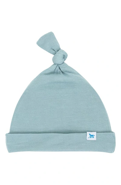 Little Unicorn Stretch Knit Hat & Swaddle Set In Blue