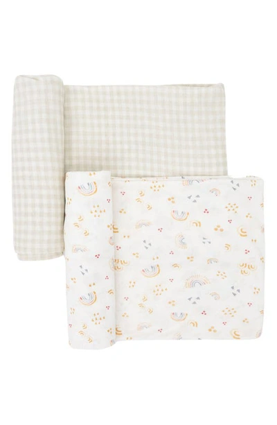 Shop Little Unicorn 2-pack Knit Swaddle In Micro Rainbows