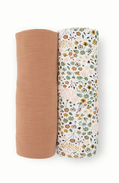 Little Unicorn 2-pack Knit Swaddle In Pressed Petals