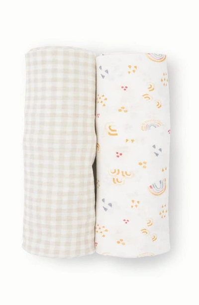 Little Unicorn 2-pack Knit Swaddle In Micro Rainbows