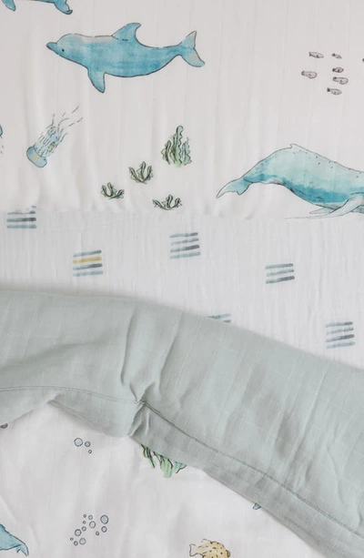 Little Unicorn Toddler Cotton Muslin Bedding Set In Whales