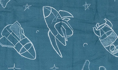 Little Unicorn Cotton Muslin Toddler Comforter In Spaceships