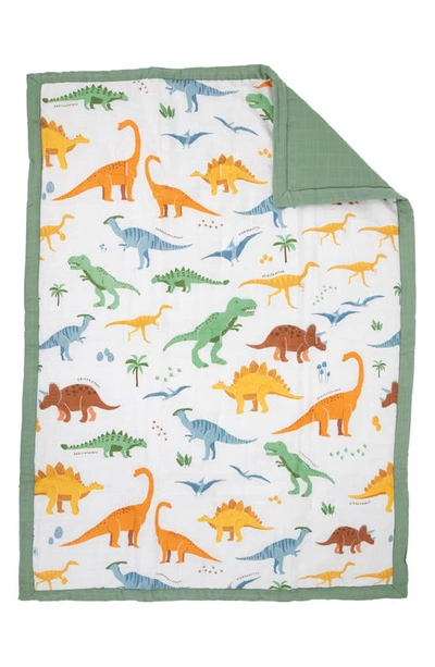 Shop Little Unicorn Cotton Muslin Toddler Comforter In Dino Names
