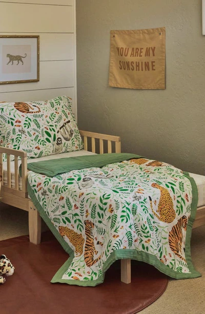 Little Unicorn Cotton Muslin Toddler Comforter In Jungle