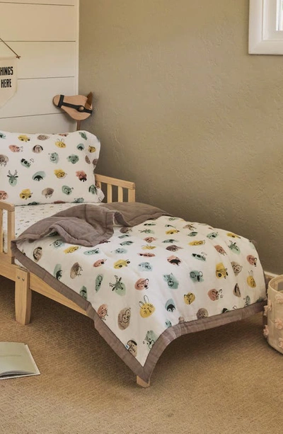 Little Unicorn Cotton Muslin Toddler Comforter In Colorful Critters
