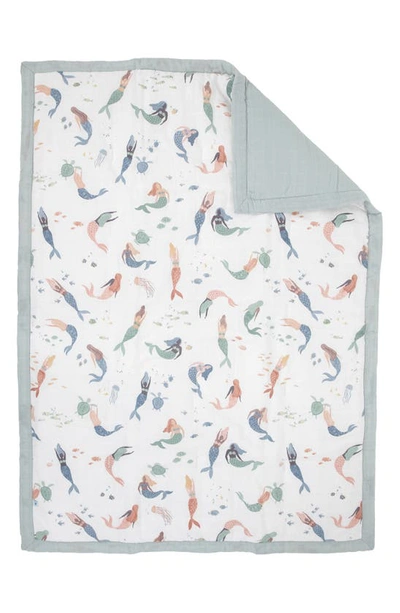 Little Unicorn Cotton Muslin Toddler Comforter In Mermaids