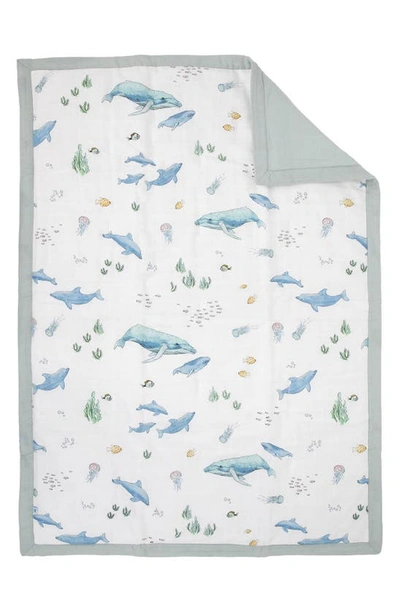 Little Unicorn Cotton Muslin Toddler Comforter In Whales