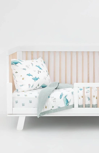 Little Unicorn Cotton Muslin Toddler Comforter In Whales