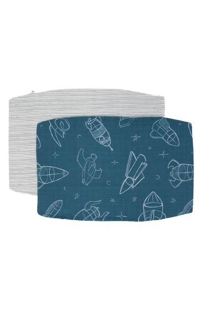 Shop Little Unicorn 2-pack Cotton Muslin Pillowcase In Spaceships