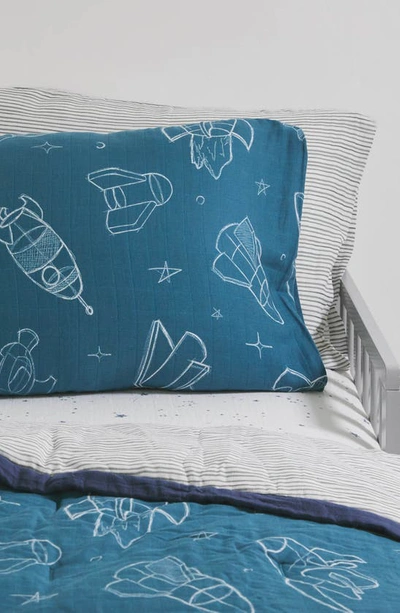 Shop Little Unicorn 2-pack Cotton Muslin Pillowcase In Spaceships