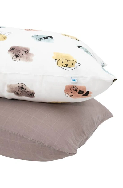 Little Unicorn 2-pack Cotton Muslin Pillowcase In Colorful Critters