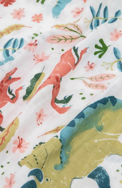 Little Unicorn 2-pack Cotton Muslin Pillowcase In Pink Dinos