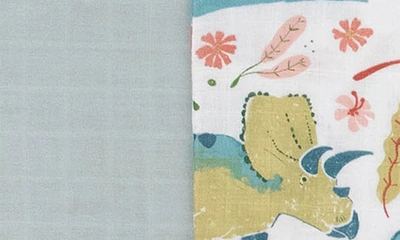 Little Unicorn 2-pack Cotton Muslin Pillowcase In Pink Dinos