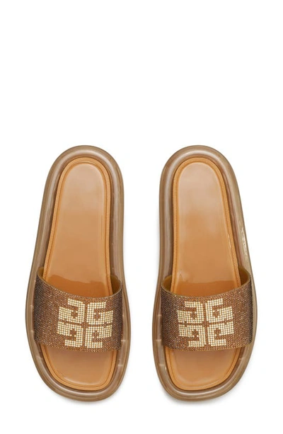 Shop Tory Burch Crystal Bubble Jelly Slide Sandal In Peanut / Clay