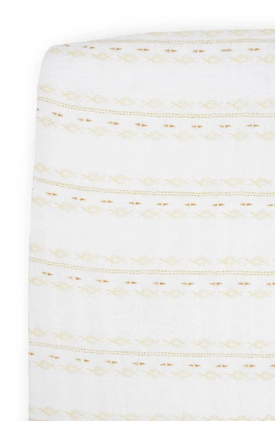 Little Unicorn Cotton Muslin Crib Sheet In Stone Stripe