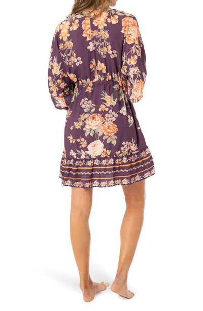 Maaji Divinity Vintage Flower Cover-up Dress In Purple