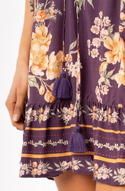 Maaji Divinity Vintage Flower Cover-up Dress In Purple