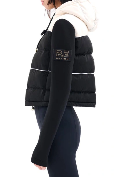 Shop P.e Nation Parallel Mixed Media Puffer Jacket In Black