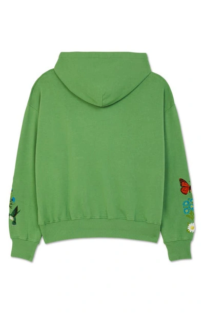 Shop The Rad Black Environment Emboidered Cotton Graphic Sweatshirt In Green