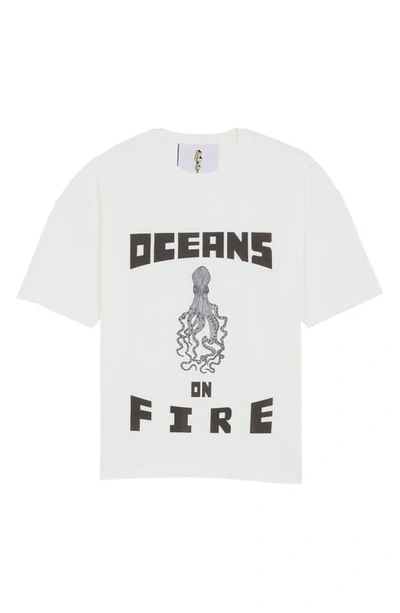 Shop The Rad Black Oceans On Fire Graphic T-shirt In White