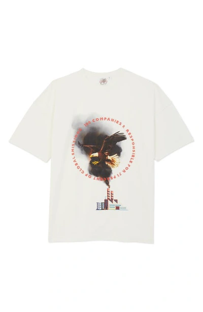 Shop The Rad Black Kids 100 Companies Pollute Cotton Graphic T-shirt In White