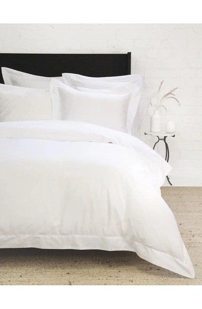 Pom Pom At Home Classico Hemstitch Cotton Sateen Duvet Cover Set, Twin In White