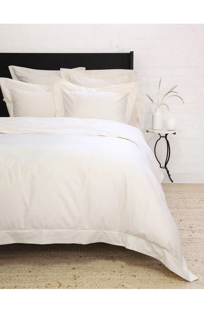Pom Pom At Home Classico Hemstitch Cotton Sateen Duvet Cover Set, Queen In Ivory