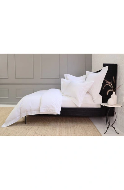 Pom Pom At Home Classico Hemstitch Cotton Sateen Duvet Cover Set, Twin In White