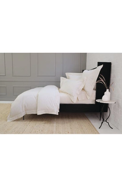 Pom Pom At Home Classico Hemstitch Cotton Sateen Duvet Cover Set, Queen In Ivory
