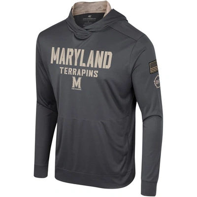 Shop Colosseum Charcoal Maryland Terrapins Oht Military Appreciation Long Sleeve Hoodie T-shirt