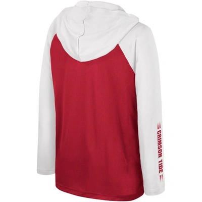 Shop Colosseum Youth  Crimson Alabama Crimson Tide Eddie Multi-hit Raglan Long Sleeve Hoodie T-shirt
