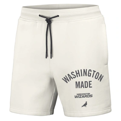 Shop Staple Nba X  Cream Washington Wizards Heavyweight Fleece Shorts