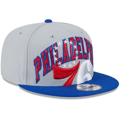 Shop New Era Gray/royal Philadelphia 76ers Tip-off Two-tone 9fifty Snapback Hat