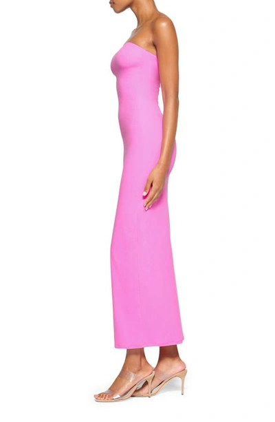 Shop Skims Fits Everybody Strapless Body-con Dress In Neon Orchid