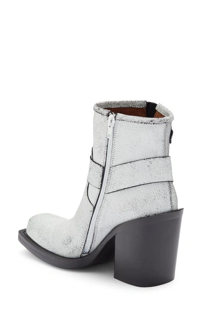 Shop Jeffrey Campbell Handler Harness Bootie In White Distressed Black