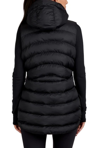 Shop Lole Transition Water Repellent Hooded Quilted Vest In Black Beauty