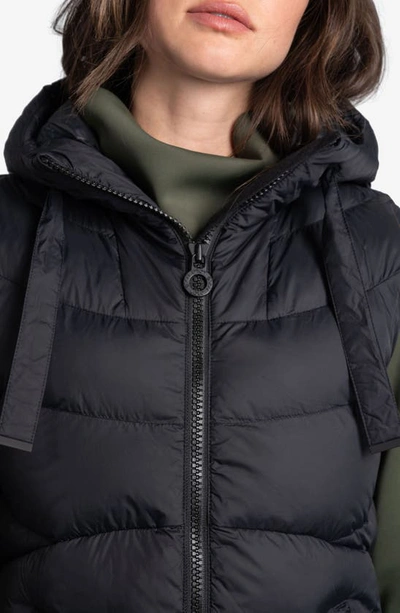 Shop Lole Transition Water Repellent Hooded Quilted Vest In Black Beauty