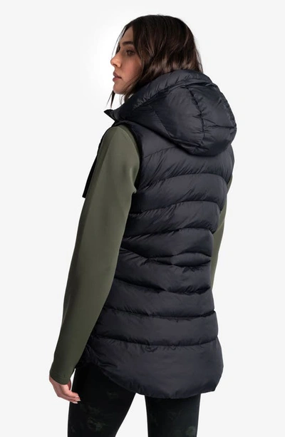 Shop Lole Transition Water Repellent Hooded Quilted Vest In Black Beauty