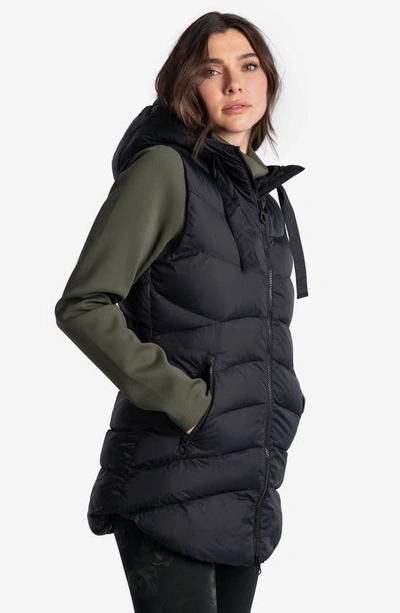 Shop Lole Transition Water Repellent Hooded Quilted Vest In Black Beauty