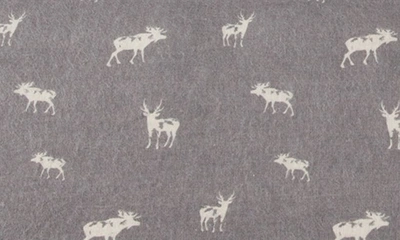Woven & Weft Turkish Cotton Holiday Print Sheet Set In Grey Moose