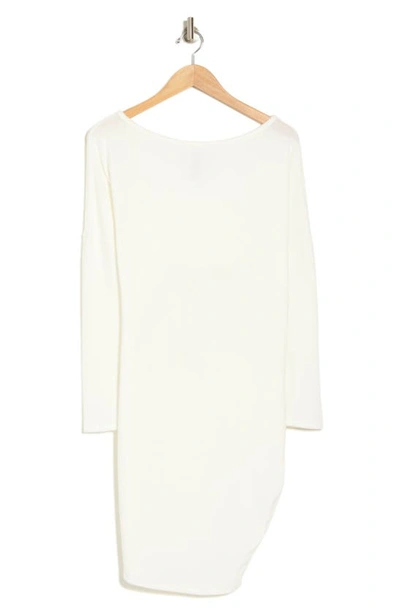 Shop Go Couture One-shoulder Long Sleeve Jersey Dress In Ivory