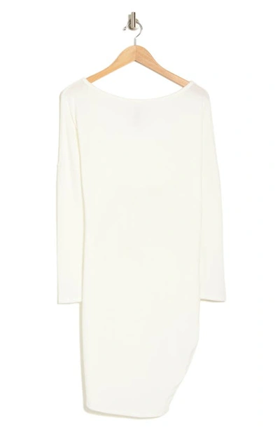 Go Couture One-shoulder Long Sleeve Jersey Dress In Ivory