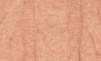 Shop Renee C Cable Stitch Crewneck Sweater In Camel