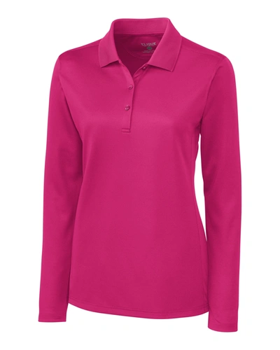 Shop Clique L/s Ice Lady Pique Polo Shirt In Pink