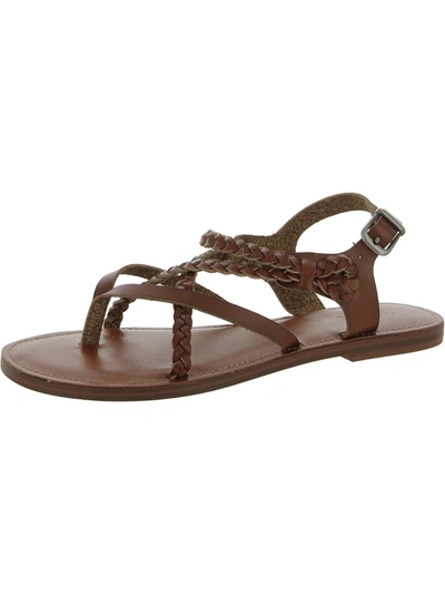 Shop Mia Valeni Womens Faux Leather Braided Slingback Sandals In Brown