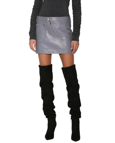 Shop Walter Baker Gavriel Leather Skirt In Grey